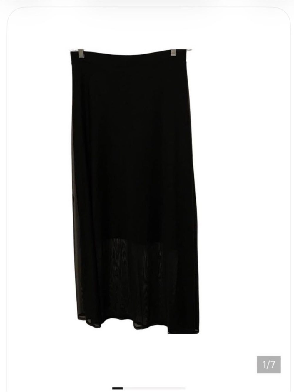 Sympli Black Jersey Midi Skirt with Sheer Lower Panel